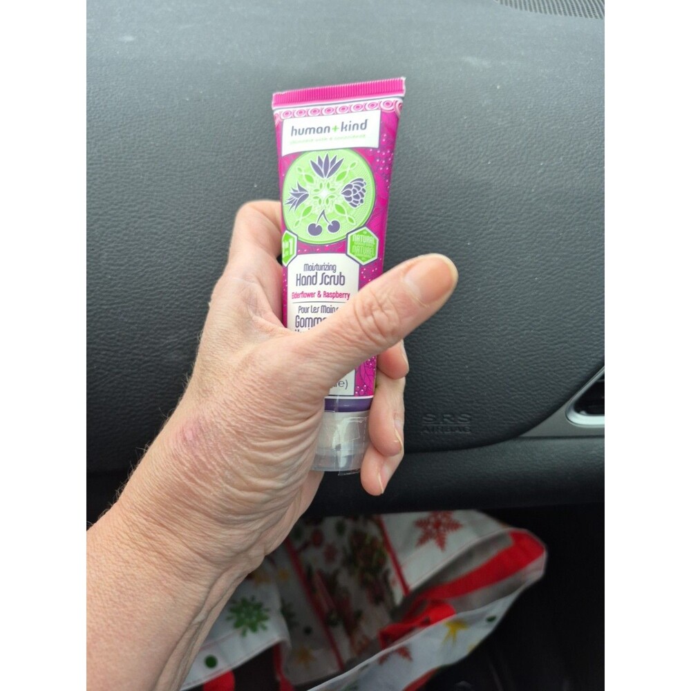 New Human + Kind Moisturizing Hand Scrub, Elderflower and Raspberry 2.5oz